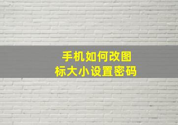 手机如何改图标大小设置密码