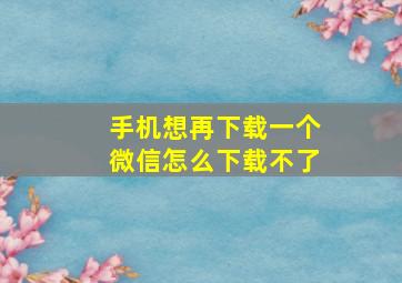 手机想再下载一个微信怎么下载不了