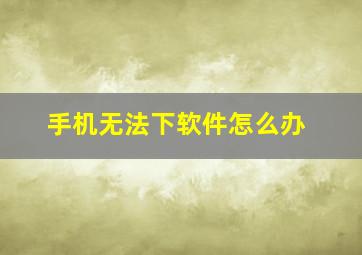 手机无法下软件怎么办