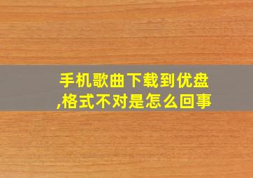 手机歌曲下载到优盘,格式不对是怎么回事