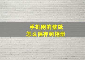 手机用的壁纸怎么保存到相册