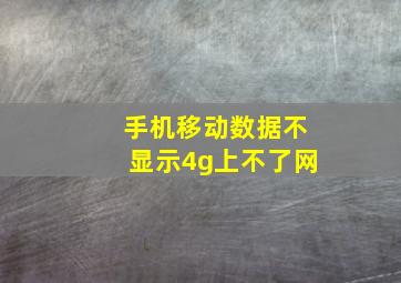 手机移动数据不显示4g上不了网