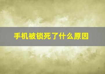 手机被锁死了什么原因