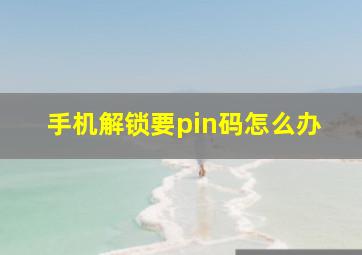 手机解锁要pin码怎么办