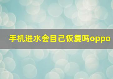 手机进水会自己恢复吗oppo