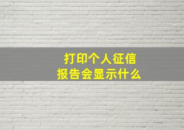 打印个人征信报告会显示什么