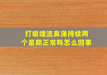 打喷嚏流鼻涕持续两个星期正常吗怎么回事