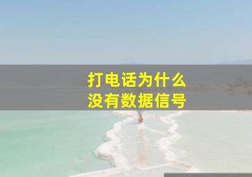 打电话为什么没有数据信号