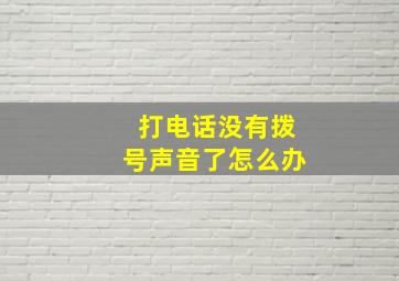 打电话没有拨号声音了怎么办