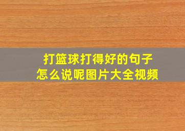 打篮球打得好的句子怎么说呢图片大全视频