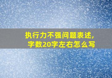 执行力不强问题表述,字数20字左右怎么写