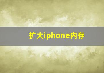 扩大iphone内存