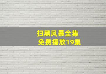 扫黑风暴全集免费播放19集