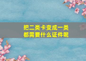 把二类卡变成一类都需要什么证件呢