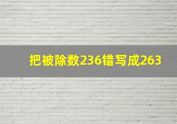 把被除数236错写成263