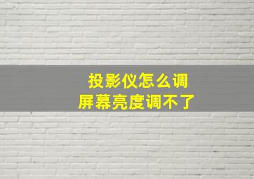 投影仪怎么调屏幕亮度调不了