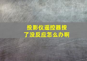 投影仪遥控器按了没反应怎么办啊