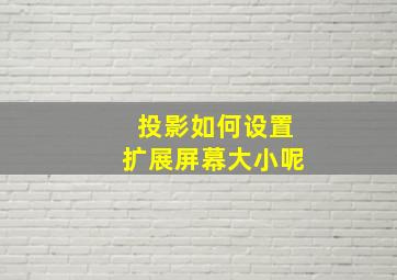 投影如何设置扩展屏幕大小呢