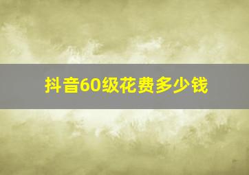 抖音60级花费多少钱