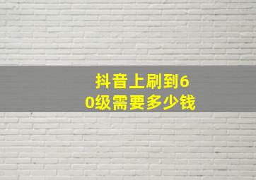 抖音上刷到60级需要多少钱