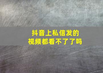 抖音上私信发的视频都看不了了吗