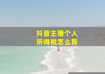 抖音主播个人所得税怎么算