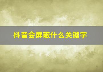 抖音会屏蔽什么关键字