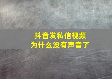 抖音发私信视频为什么没有声音了