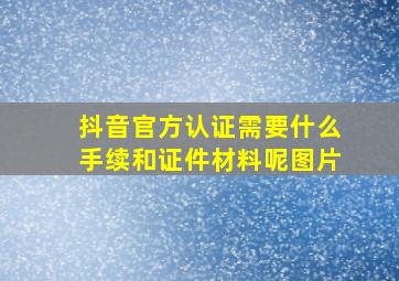 抖音官方认证需要什么手续和证件材料呢图片