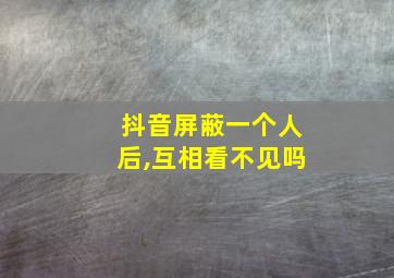 抖音屏蔽一个人后,互相看不见吗