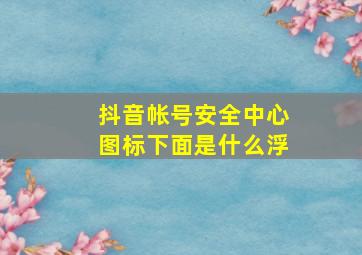 抖音帐号安全中心图标下面是什么浮