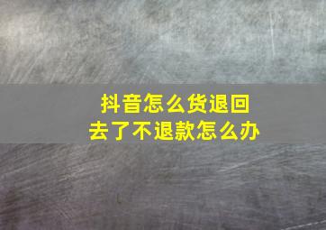 抖音怎么货退回去了不退款怎么办