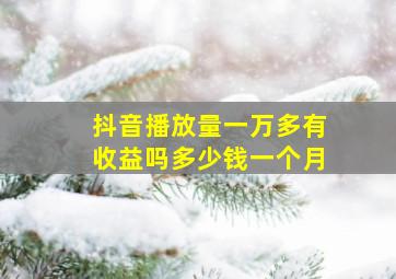 抖音播放量一万多有收益吗多少钱一个月