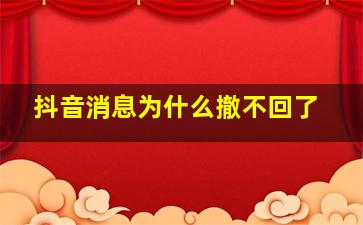 抖音消息为什么撤不回了