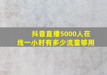 抖音直播5000人在线一小时有多少流量够用