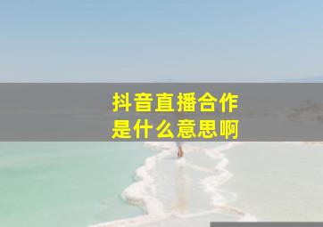 抖音直播合作是什么意思啊