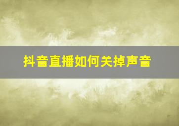 抖音直播如何关掉声音