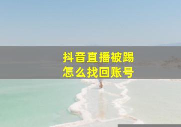 抖音直播被踢怎么找回账号