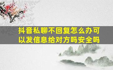 抖音私聊不回复怎么办可以发信息给对方吗安全吗