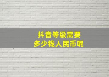 抖音等级需要多少钱人民币呢