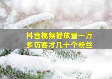 抖音视频播放量一万多访客才几十个粉丝