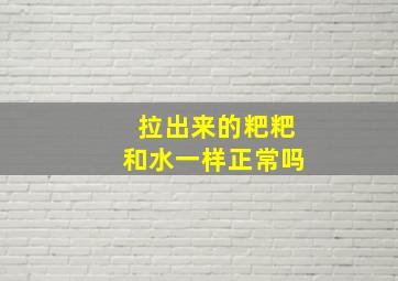 拉出来的粑粑和水一样正常吗