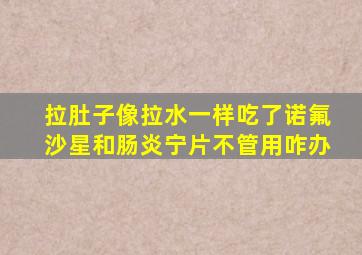 拉肚子像拉水一样吃了诺氟沙星和肠炎宁片不管用咋办