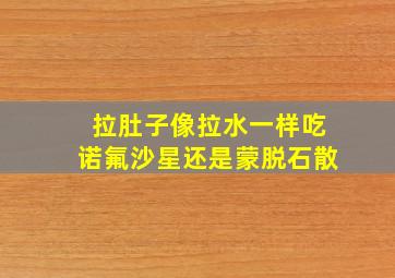 拉肚子像拉水一样吃诺氟沙星还是蒙脱石散