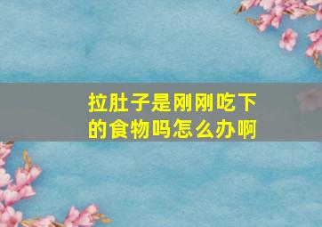 拉肚子是刚刚吃下的食物吗怎么办啊