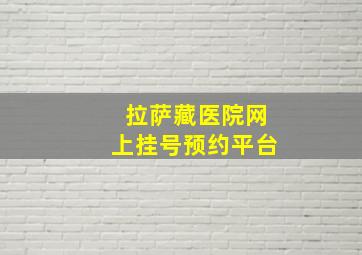 拉萨藏医院网上挂号预约平台