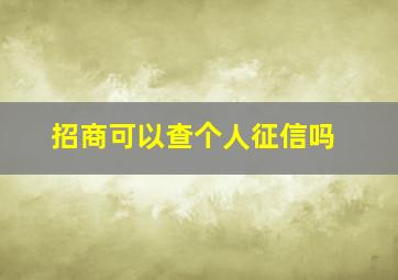 招商可以查个人征信吗