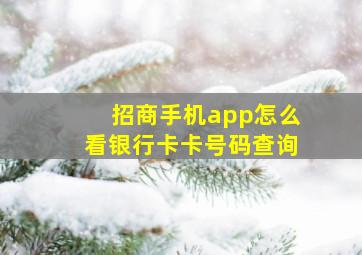 招商手机app怎么看银行卡卡号码查询