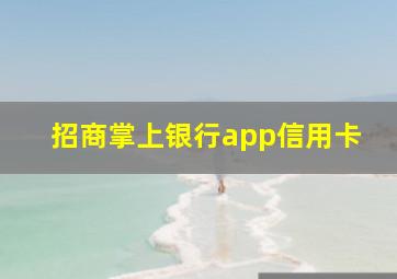 招商掌上银行app信用卡