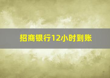 招商银行12小时到账